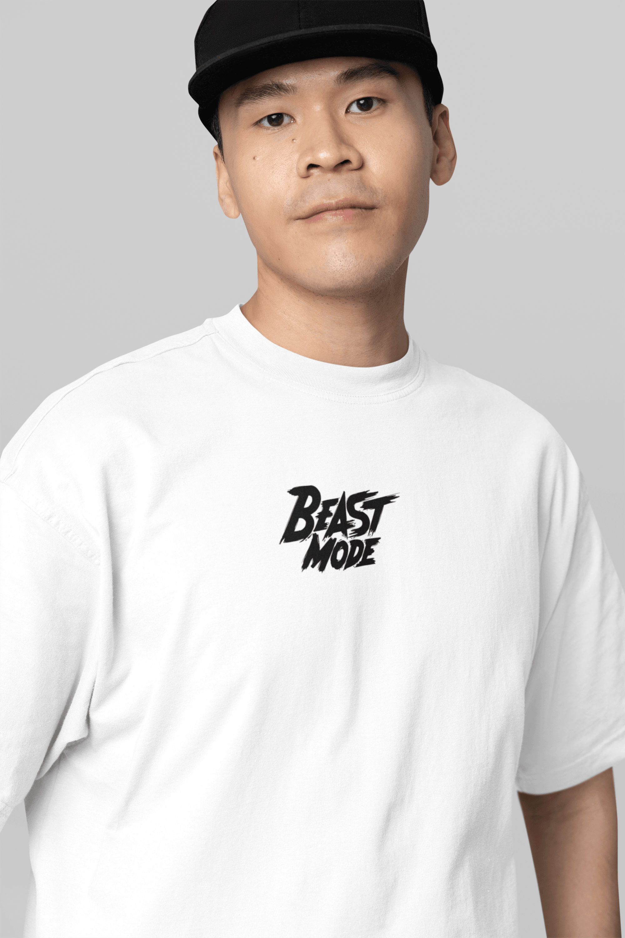 Beast Mode White Oversized T-Shirt - BearBiceps