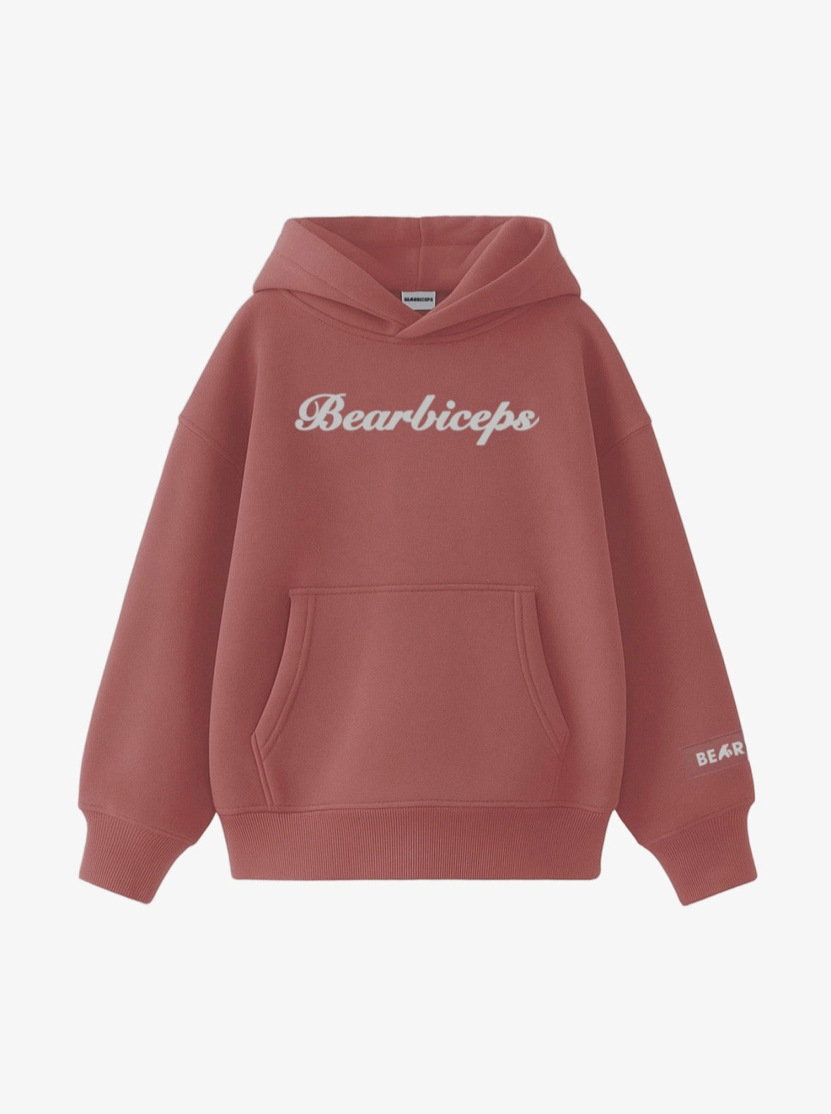 Peach oversized BEARPACK hoodie with signature branding